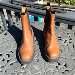 Sam Edelman Tawny Brown Leather Ankle Boots